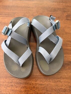 Chaco Gray/Blue Strappy Outdoor Sandals Size 8